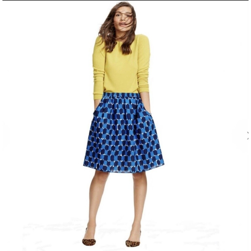 Women's BODEN Millie Blue A-line Tree Print Skirt Size US 10R